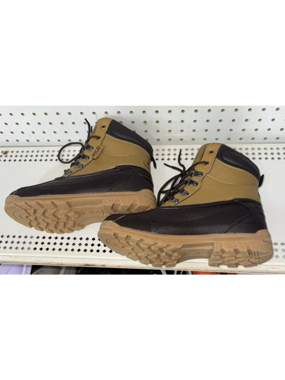 FILA Weathertech Extreme Mens Lace Up Lifestyle Boots Size 9 Tan Brown